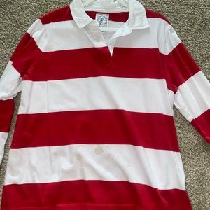 striped lands end rugby shirt